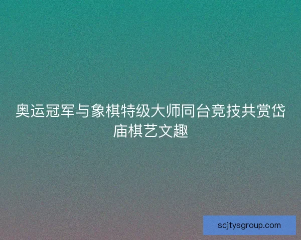 奥运冠军与象棋特级大师同台竞技共赏岱庙棋艺文趣