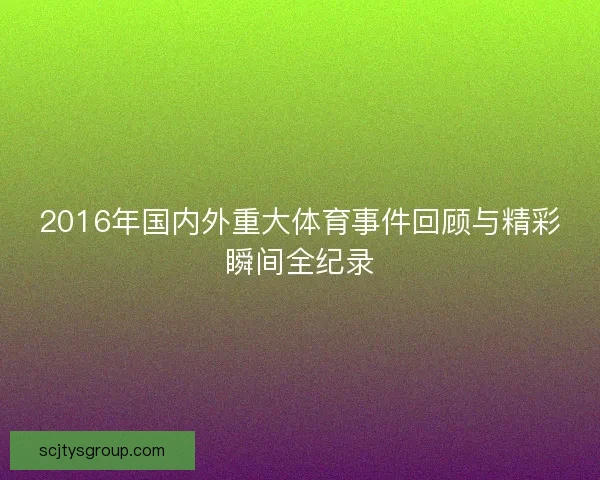 2016年国内外重大体育事件回顾与精彩瞬间全纪录