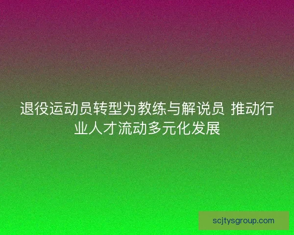 退役运动员转型为教练与解说员 推动行业人才流动多元化发展