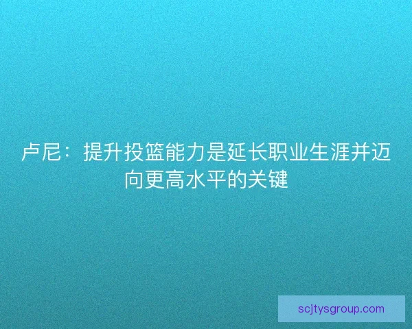 卢尼：提升投篮能力是延长职业生涯并迈向更高水平的关键