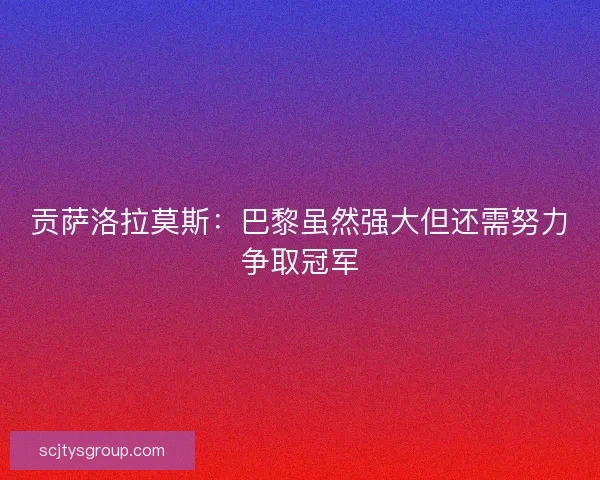 贡萨洛拉莫斯：巴黎虽然强大但还需努力争取冠军