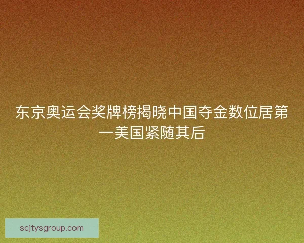 东京奥运会奖牌榜揭晓中国夺金数位居第一美国紧随其后