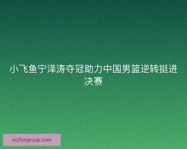 小飞鱼宁泽涛夺冠助力中国男篮逆转挺进决赛 小飞鱼宁泽涛夺冠助力中国男篮逆转挺进决赛